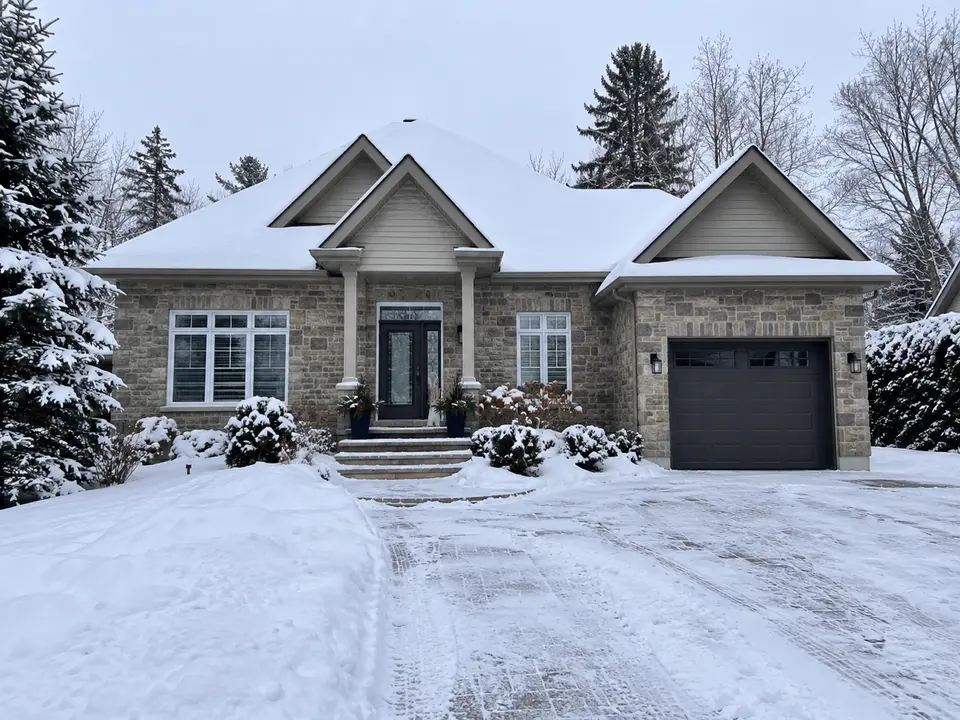 Fictional photo of a home exterior in winter